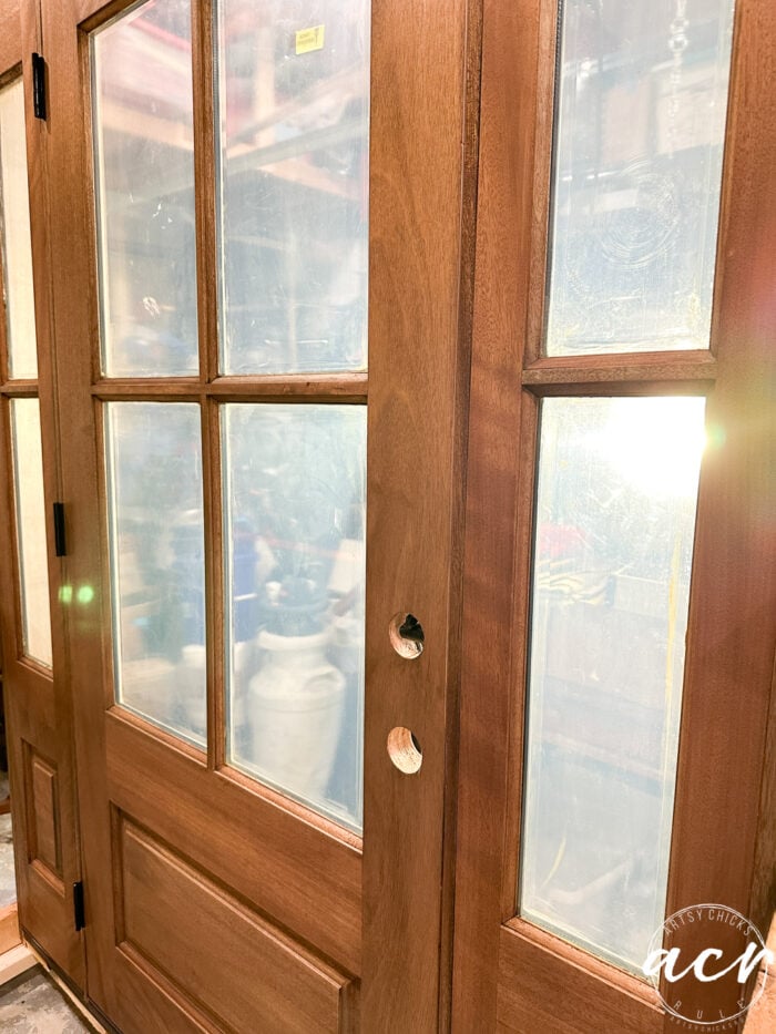 stained wood door