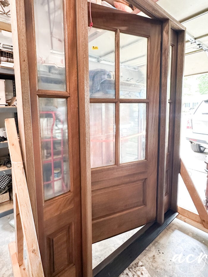 stained wood door