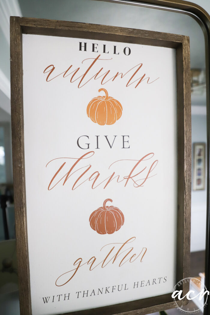 fall sign on mirror