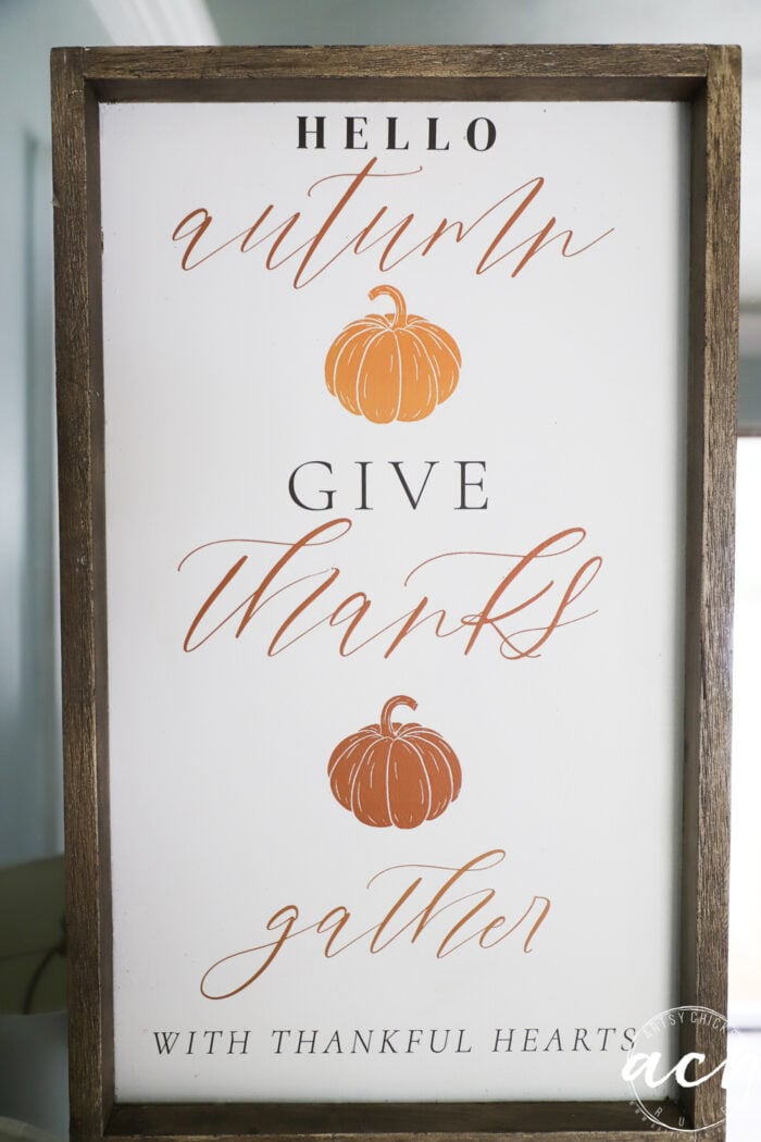 fall sign on mirror
