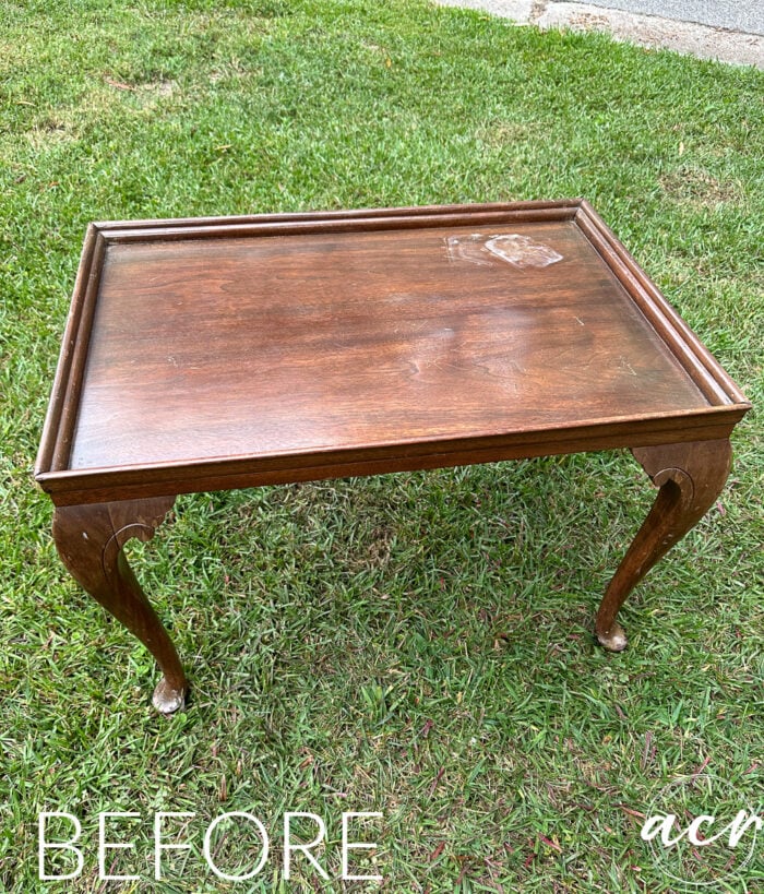 brown stained small table