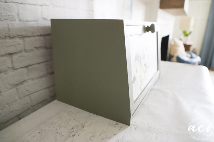 side of painted bread box
