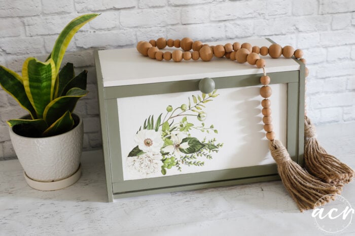 bread box styled with other decor