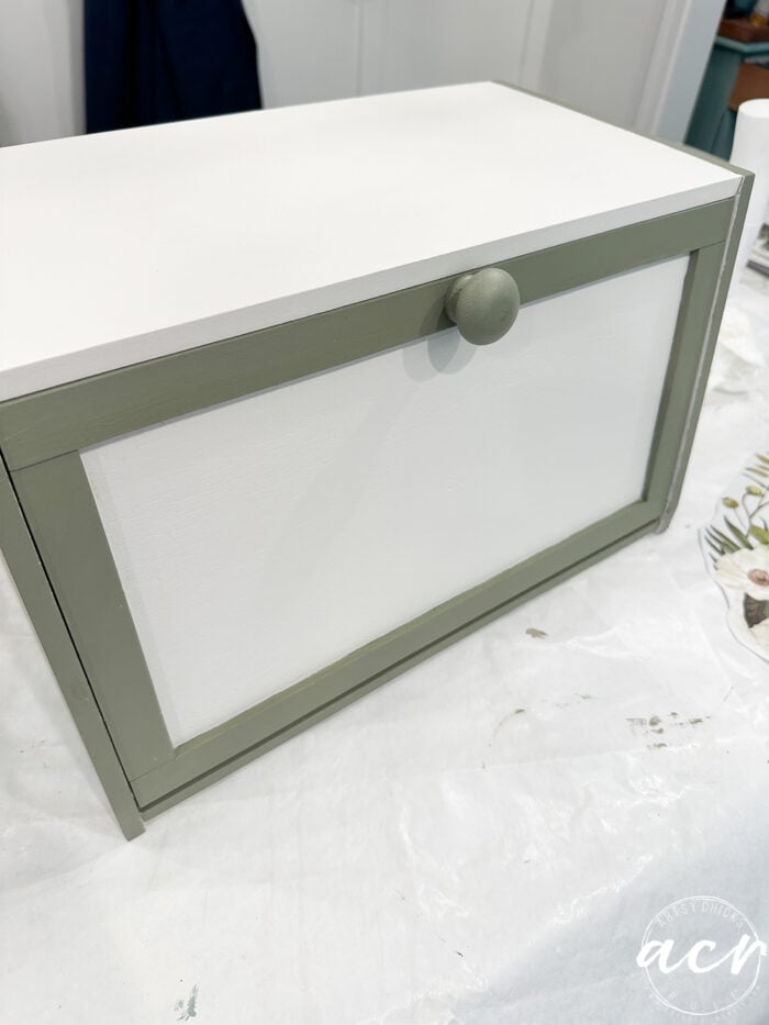 finished painted bread box