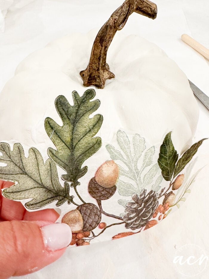 cutout of napkin for pumpkin