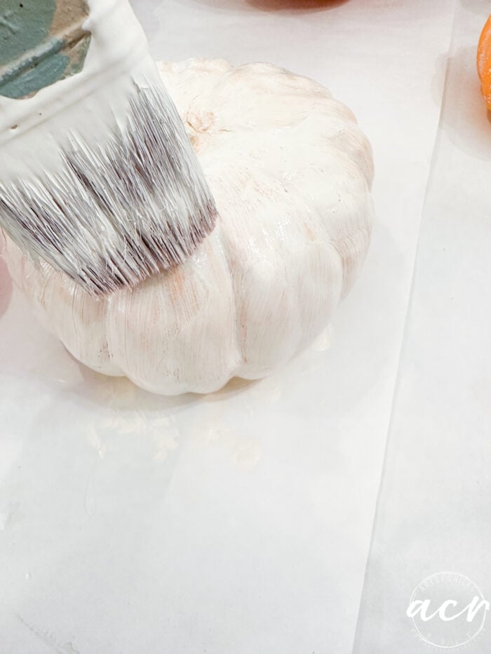 painting pumpkin white