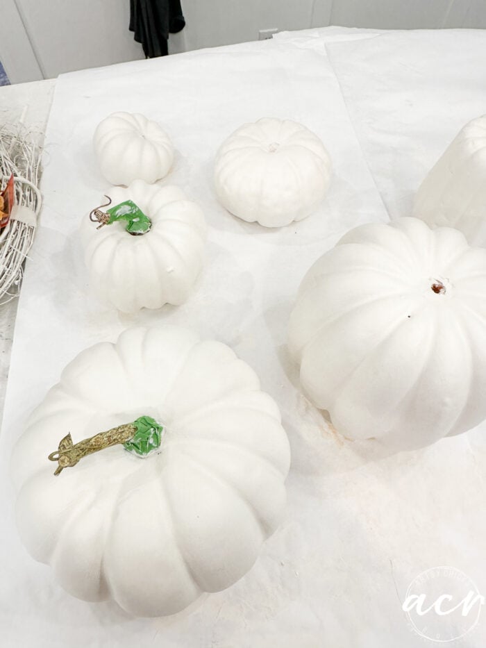 white painted pumpkins finished
