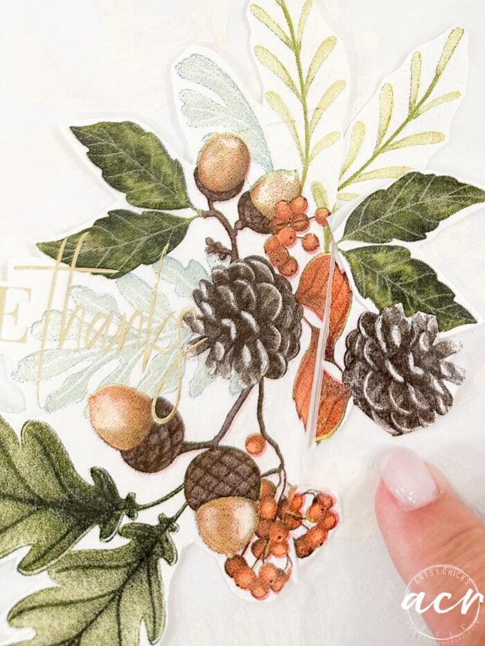 design of the napkin cut out