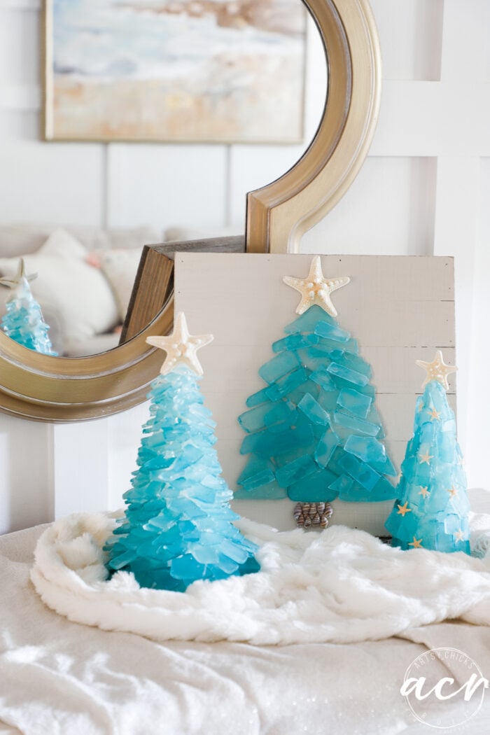 DIY Sea Glass Christmas Trees (3 ways!)