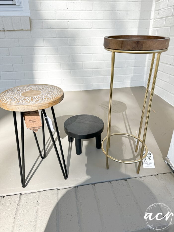 plant stands on porch