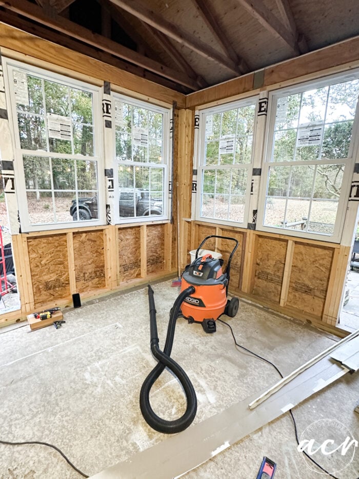 windows going around the room of room remodel