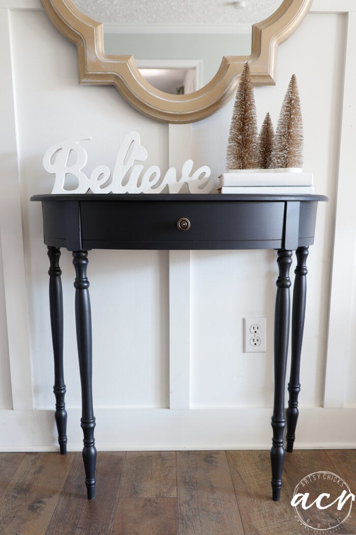 Demilune Table Makeover with Flat Finish
