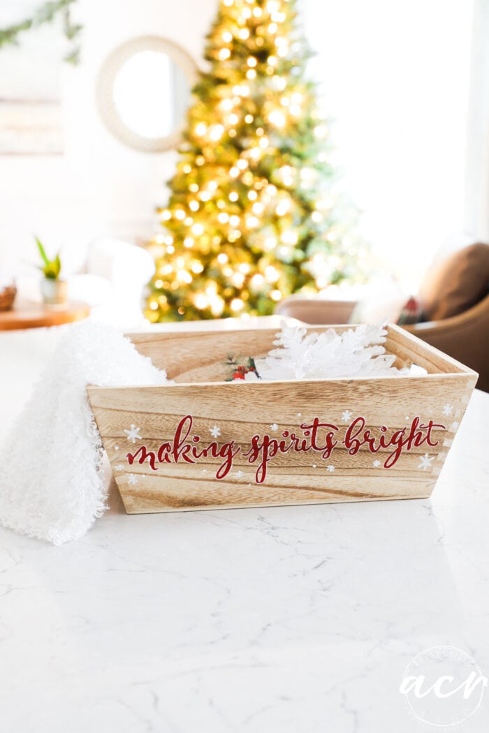 Poinsettia Christmas Tray Makeover