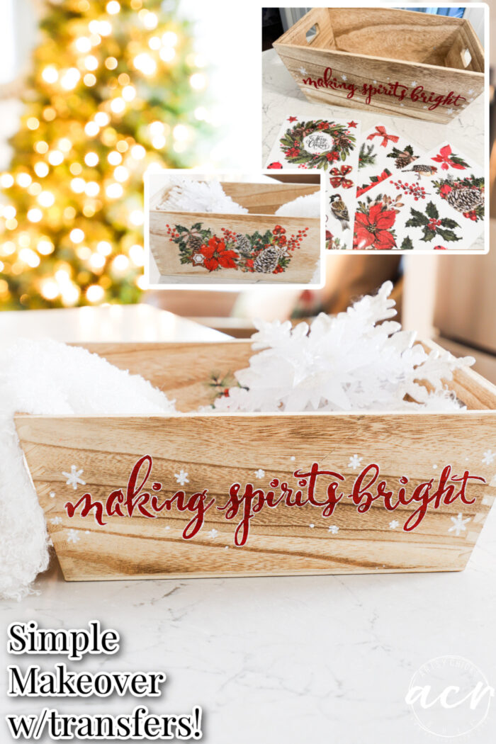 Create a beauty for your holiday decor with a thrifted find like this Poinsettia Christmas tray! Easy to update with transfers!