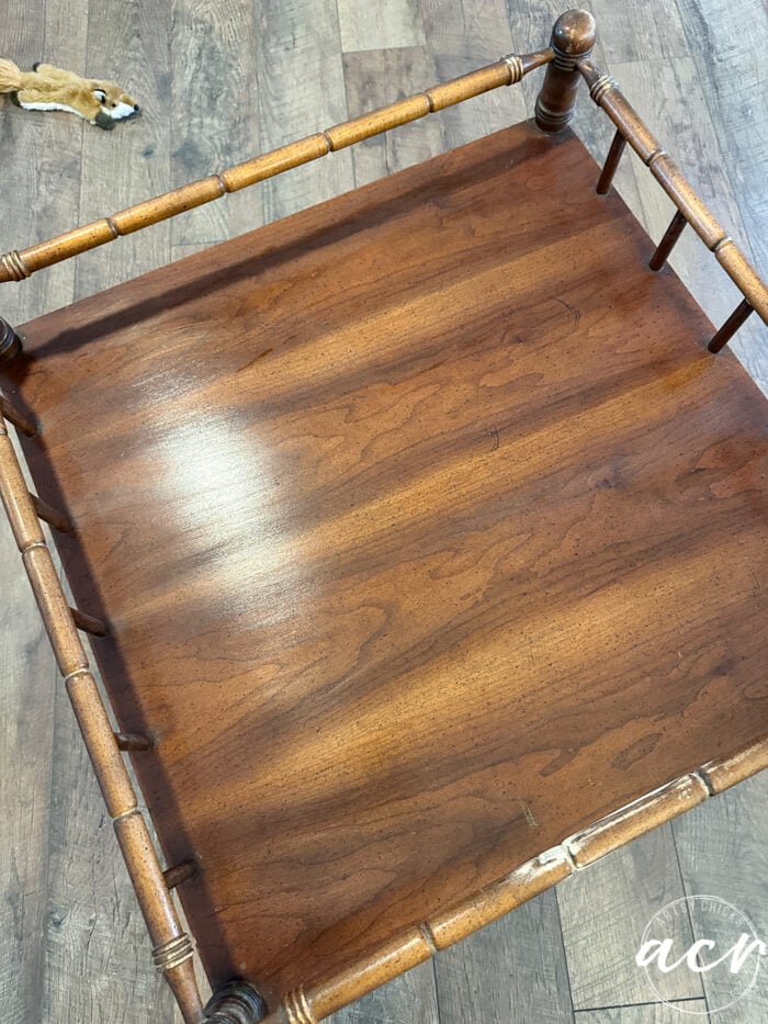 brown stained wood table top