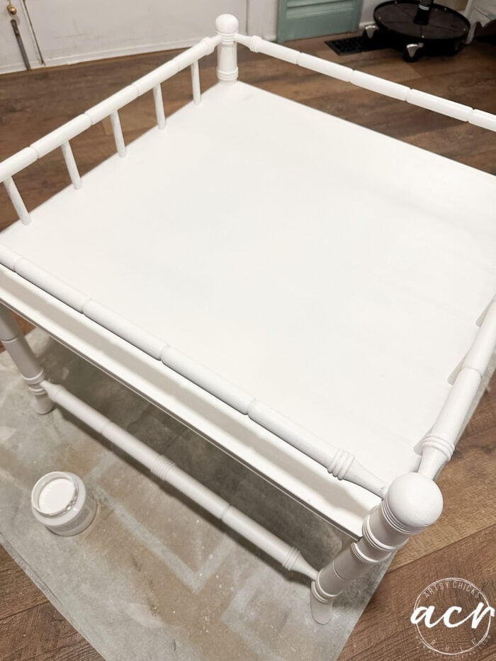 white painted table