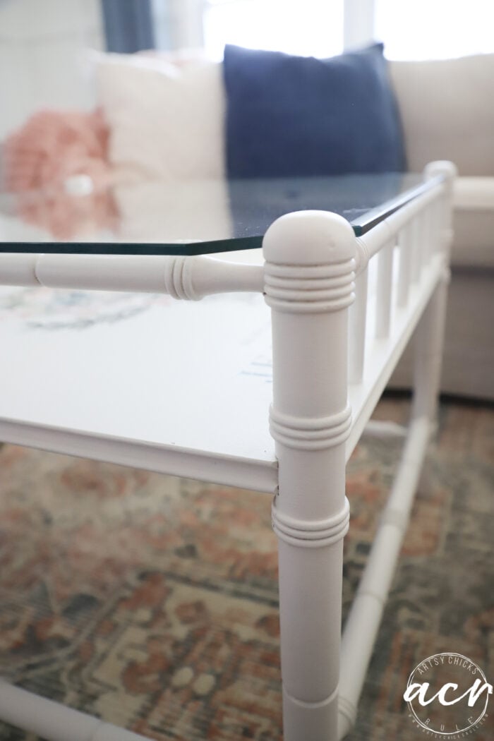 up close of leg of table