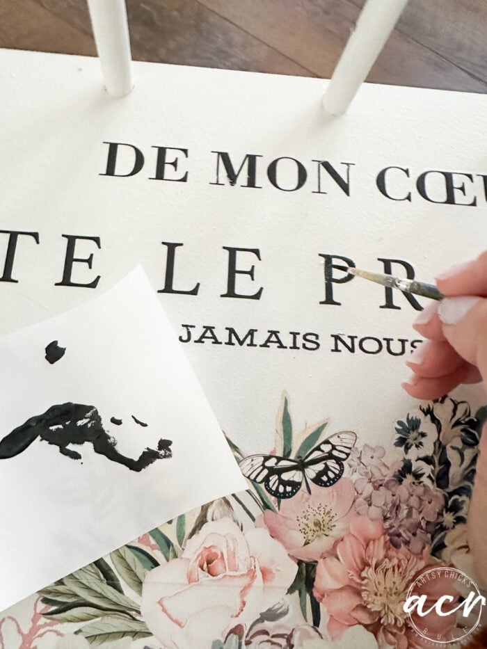 hand painting in the missing letter
