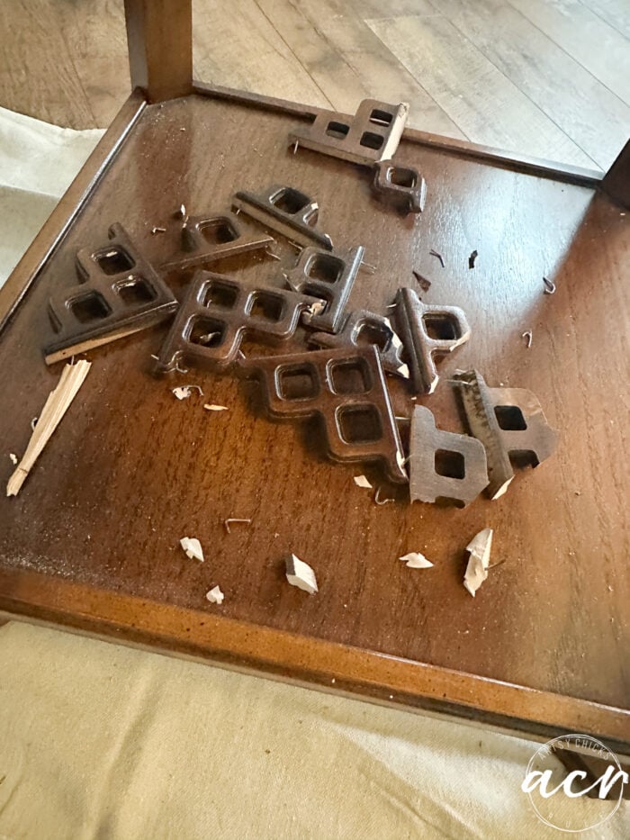 Piezas decorativas de madera de la mesa