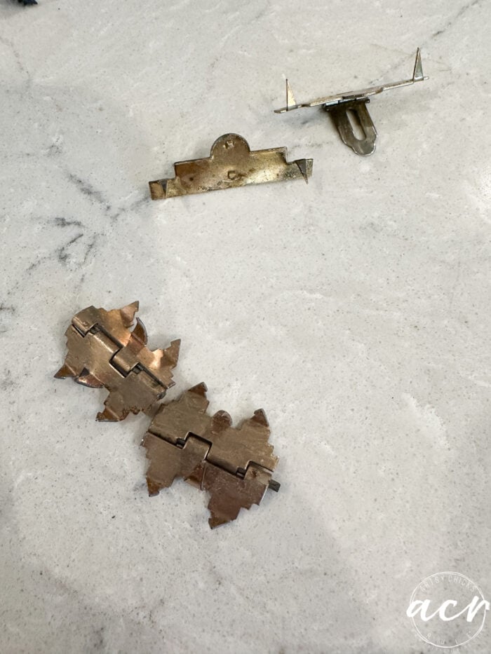 metal hardware on counter