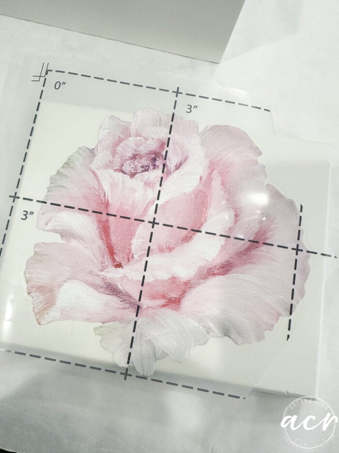 pink rose transfer on white top