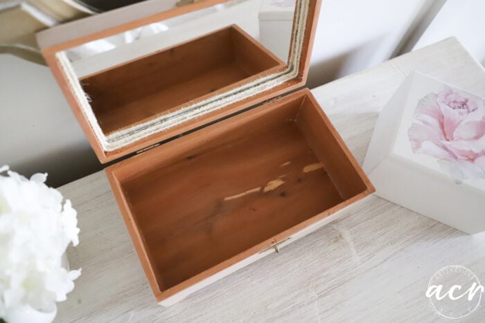 inside of cedar box