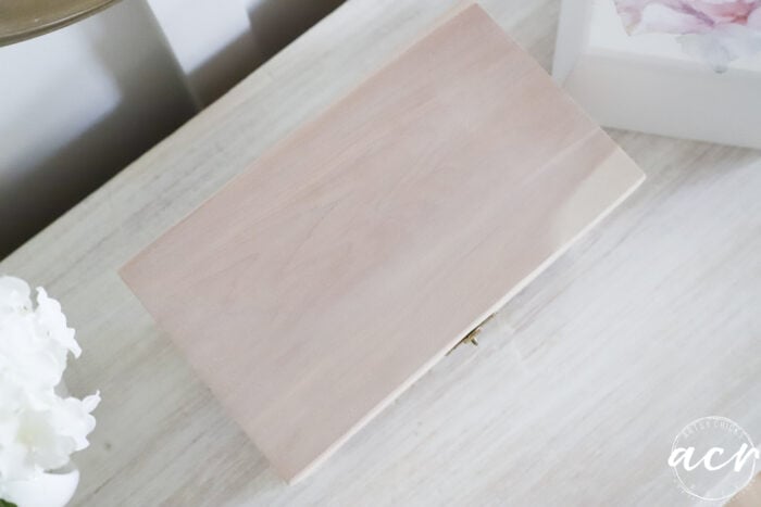 top of box after white staining wood