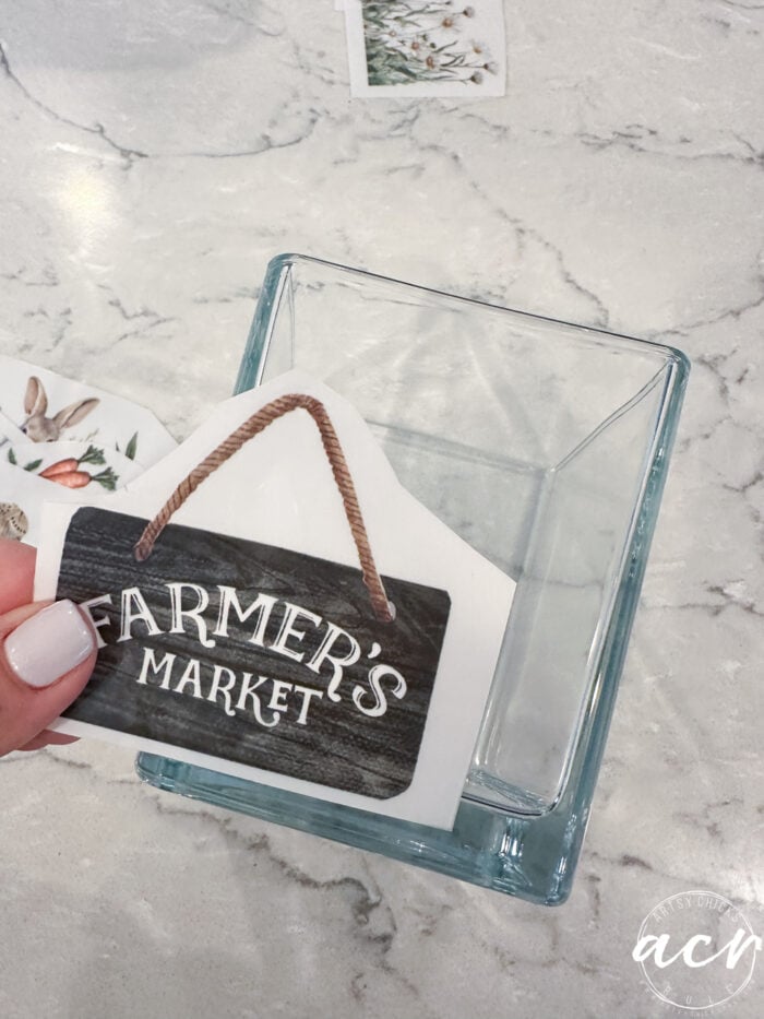 farmer's market transfer on glass