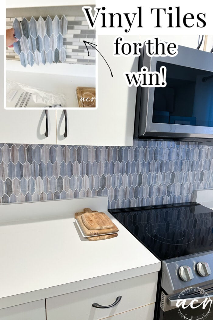 Let's update our backsplash with vinyl tile! Temporary, yes, beautiful, also yes, easy, definitely YES! artsychicksrule.com