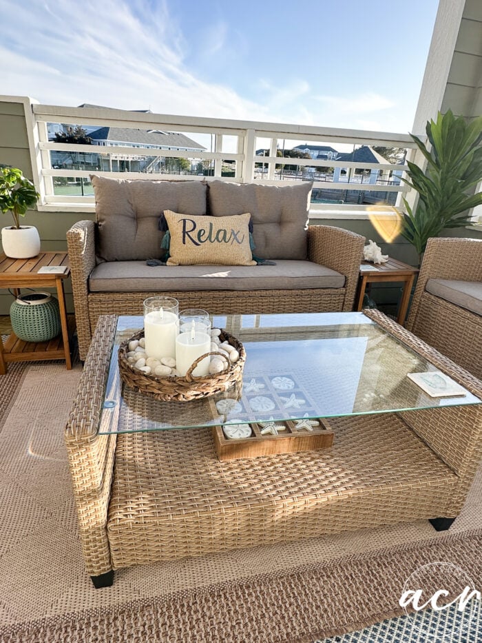 on deck of condo iwth furniture