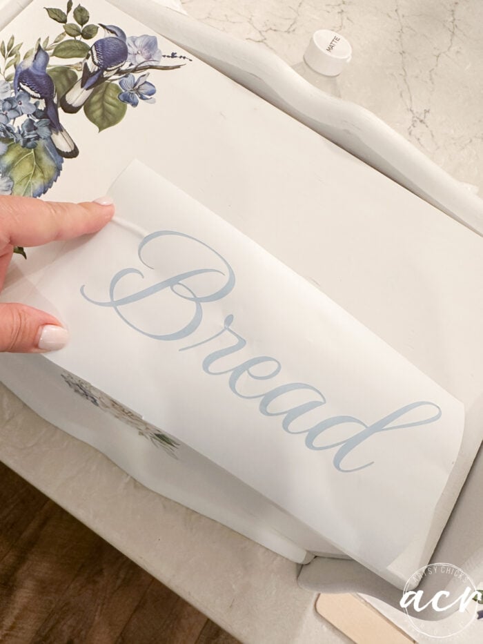 bread stencil made of cut vinyl