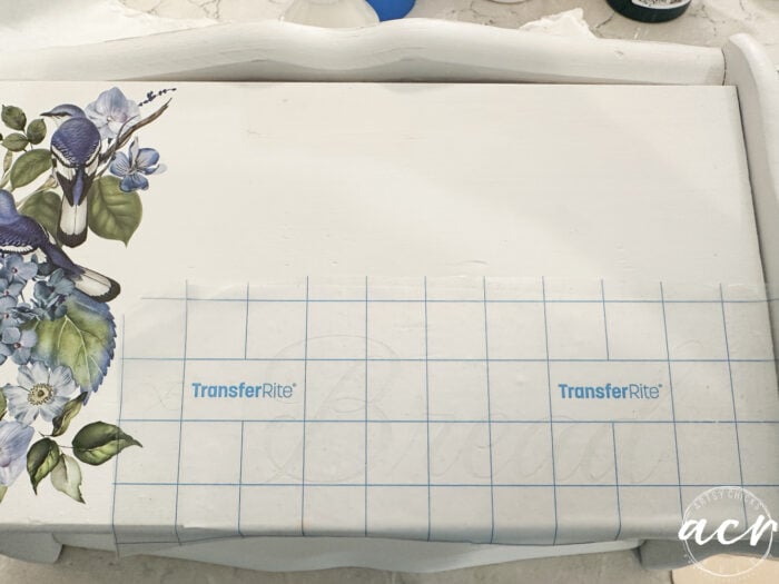 stencil on top of bread box