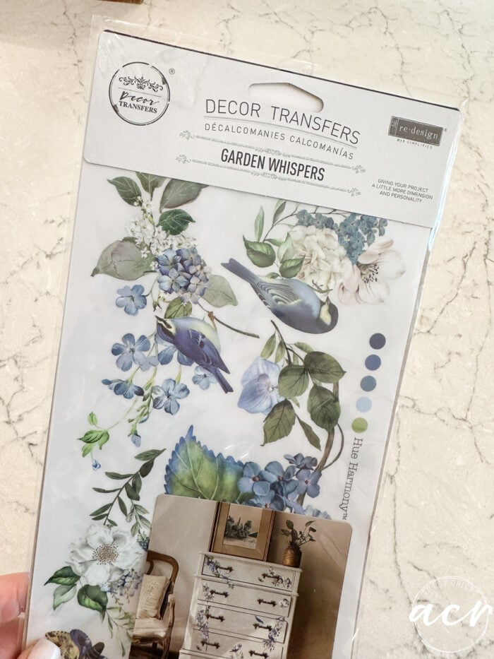 package of garden whispers transfer