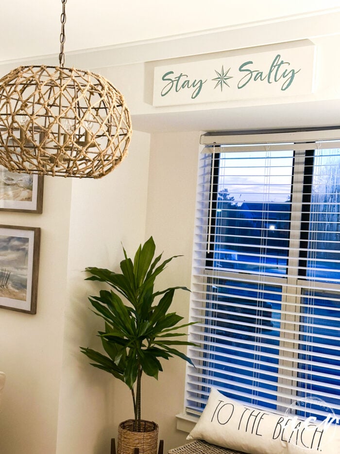 stay salty sign hanging up