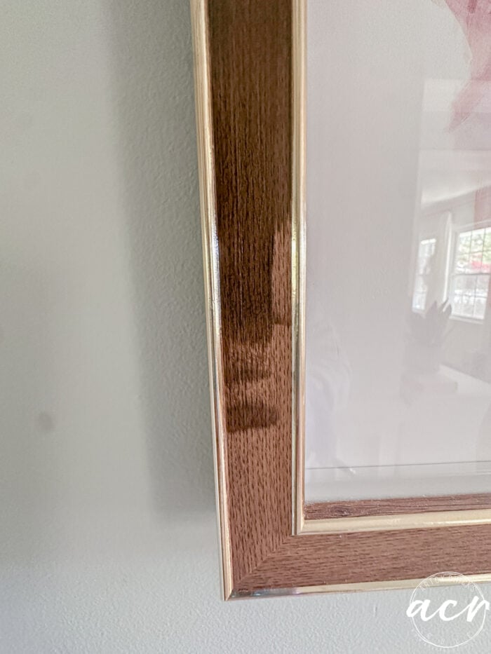 frame up close with some darker stain on the orangey area