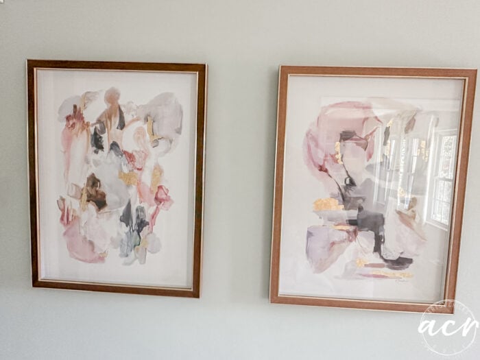 one framed print stained and one not