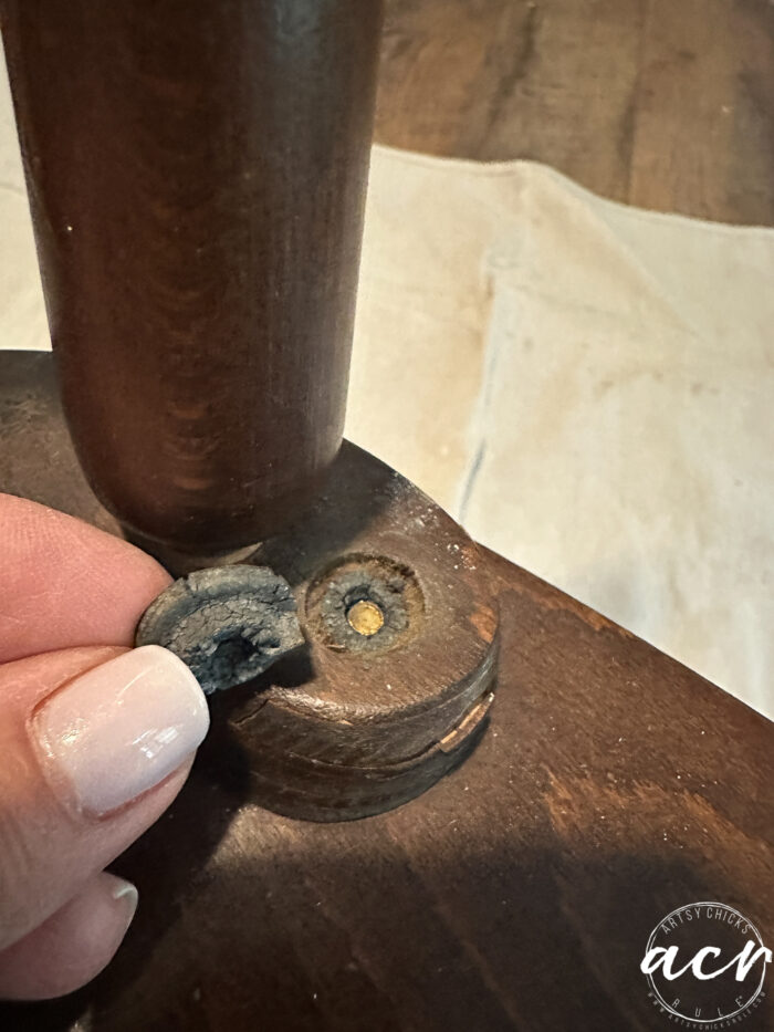screw cover dry rotted