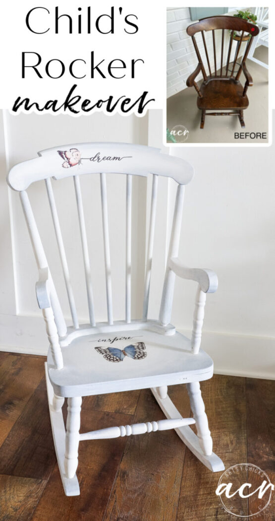 This child's rocker makeover is made even sweeter with the Papillon transfers. The color blending adds a dimension and interest, too! artsychicksrule.com