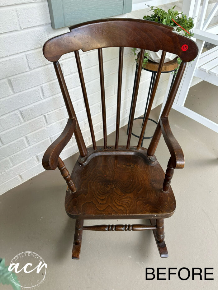 wood stained small rocker