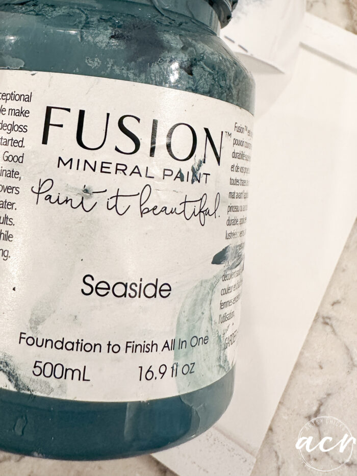 jar of seaside blue paint