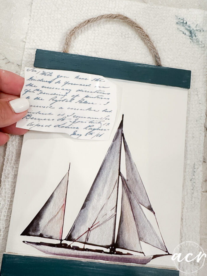 cut out of transfer with words