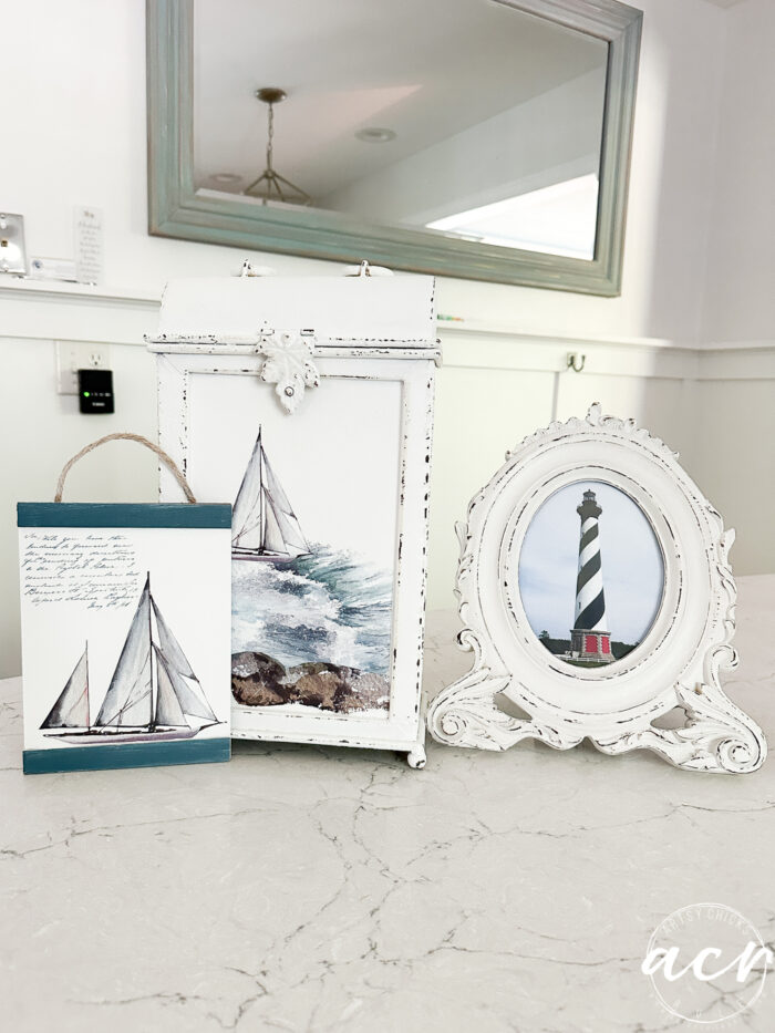 3 painted white smalls