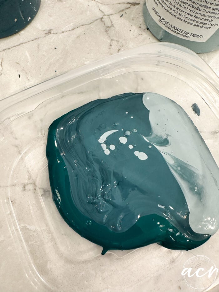 paint mixed in plastic dish