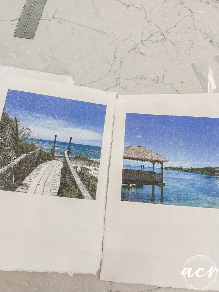 printed deckle paper with photos