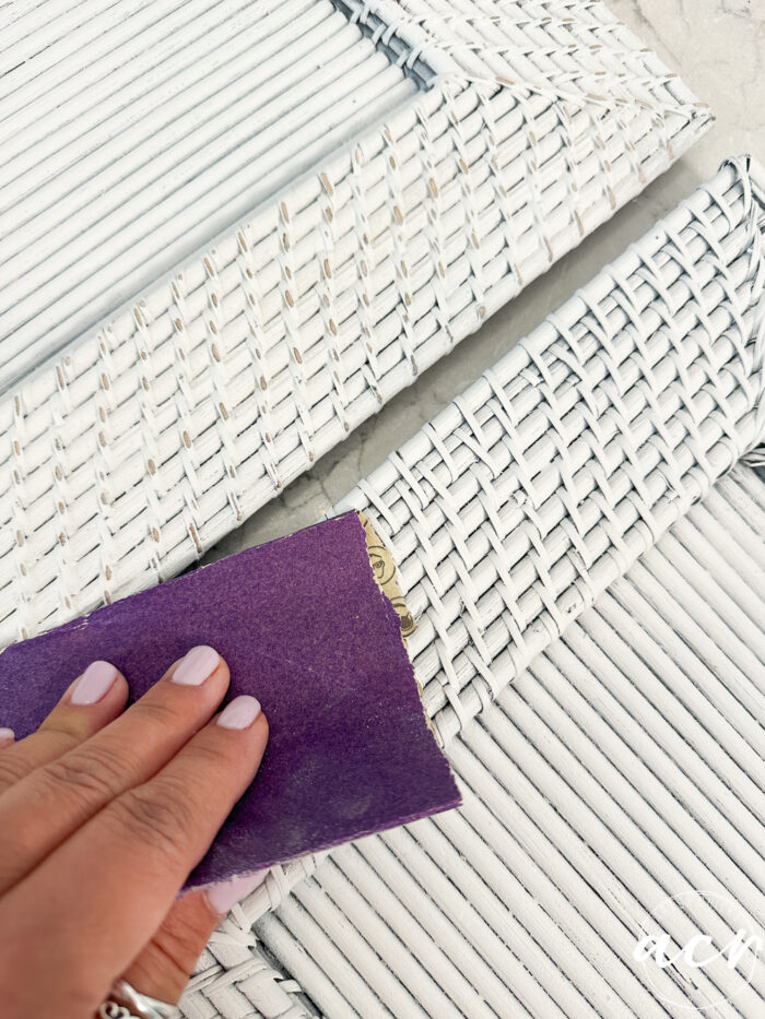sanding weaved charger