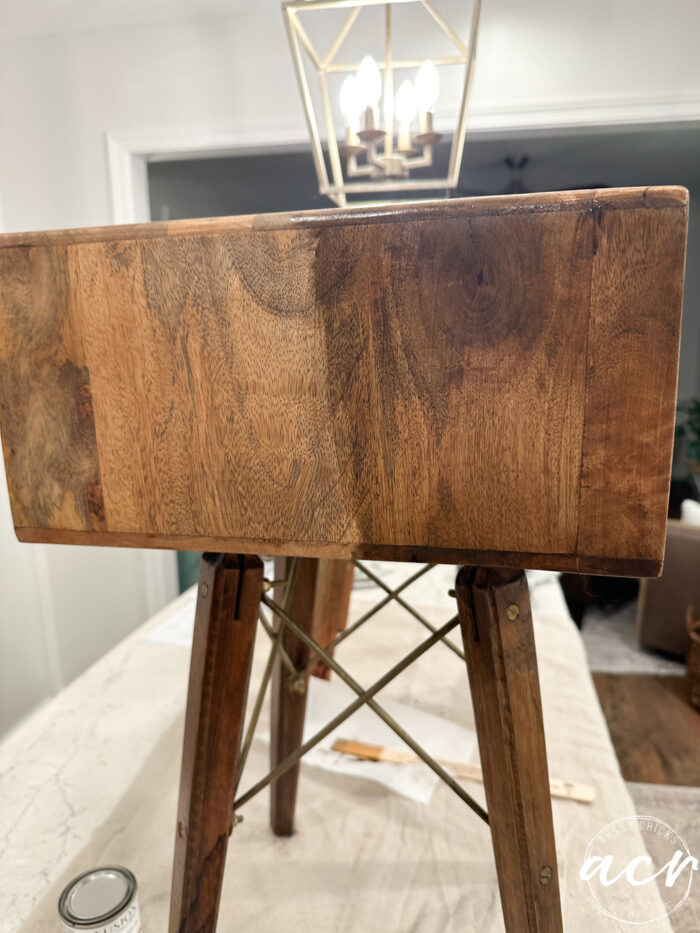 side of side table half stained