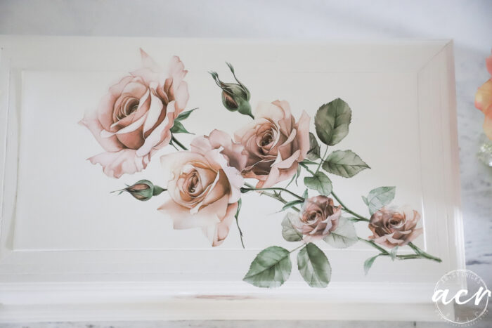 roses on top of jewerly box up close