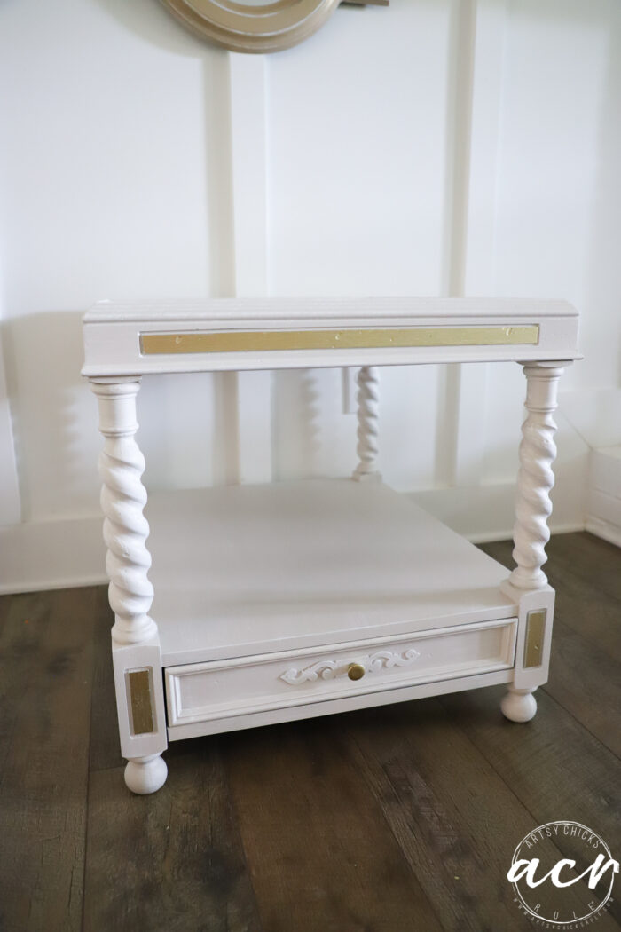 front view of table and drawer