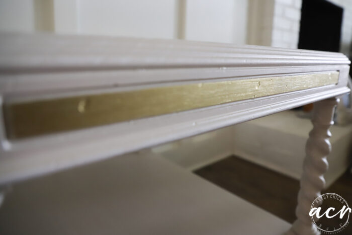 up close of gold marked area