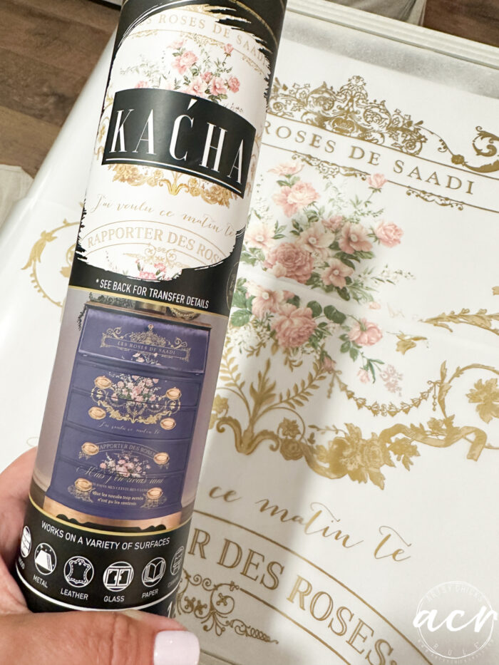 gold and floral transfer tube